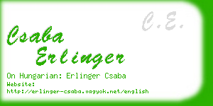 csaba erlinger business card